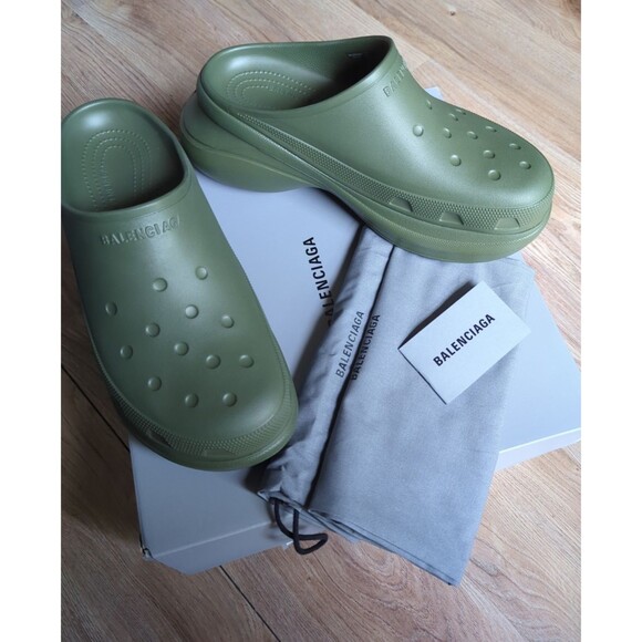 Balenciaga Other - Balenciaga Croc Mule Mens 11 EU 44 Green Khaki